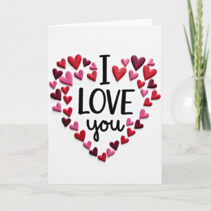 Carte à motif de cœurs 'Je t'aime'