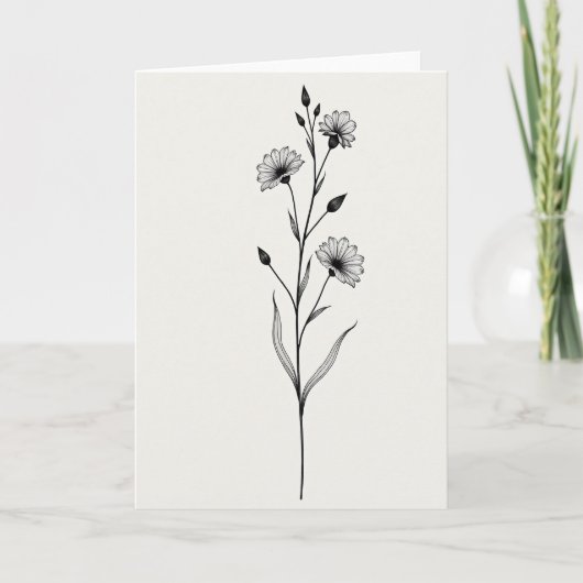 Carte à motif de fleur rayée (Devant)