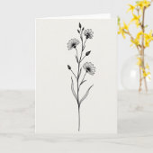 Carte à motif de fleur rayée (Fleur jaune)
