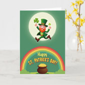 Carte à motif de lutin vert (Fleur jaune)