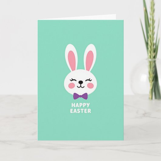 Carte à motif de tête de lapin mignon (Devant)