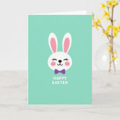 Carte à motif de tête de lapin mignon (Fleur jaune)