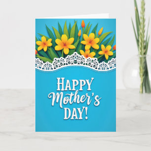 Carte à motif floral ciel bleu