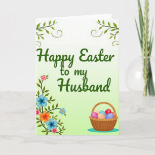 Carte à motif floral de Pâques pour mari