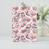 Carte à motif floral filigrané rose (Debout devant)