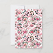 Carte à motif floral filigrané rose (Dos)
