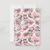 Carte à motif floral filigrané rose (Devant)