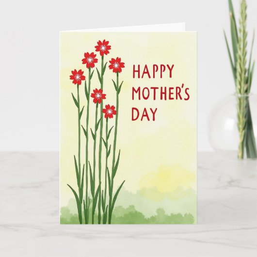 Carte à motif floral jaune (Devant)