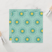 Carte à motif floral jaune et bleu (Devant/Arrière en situation)