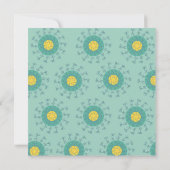 Carte à motif floral jaune et bleu (Dos)