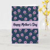 Carte à motif floral marine (Fleur jaune)
