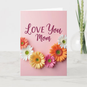 Carte à motif floral rose pâle