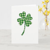 Carte à motif gingham Trèfle Chanceux (Fleur jaune)