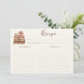Carte A New Chapter Bridal Shower Recipe Card (Debout devant)