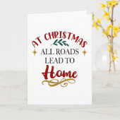 Carte À Noël, toutes les routes mènent à la maison (Fleur jaune)