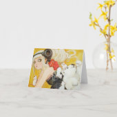 Carte à note dressée (Fleur jaune)