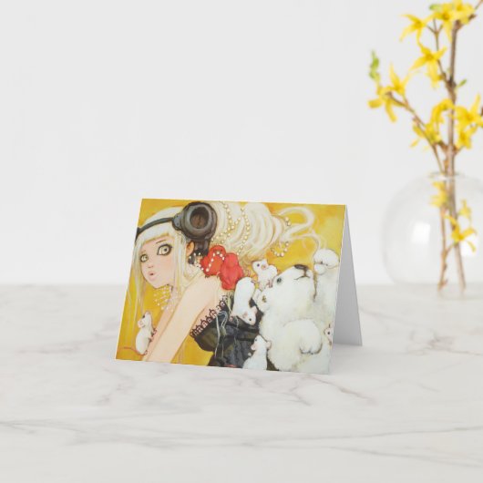 Carte à note dressée (Fleur jaune)