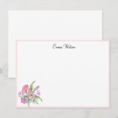 Carte à note personnalisée - Bouquet floral (Devant / Derrière)