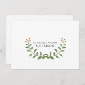 Carte à note plat Monogramme floral en couple (Devant / Derrière)