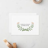 Carte à note plat Monogramme floral en couple (Devant/Arrière en situation)