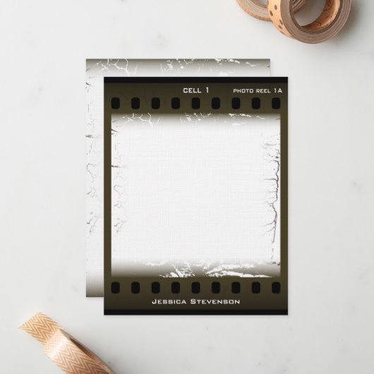 Carte à note plat (olive) (Devant/Arrière en situation)