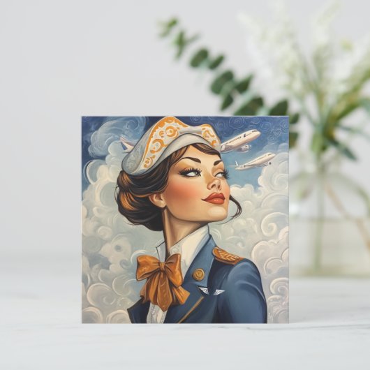 Carte à note plat vintage (Debout devant)