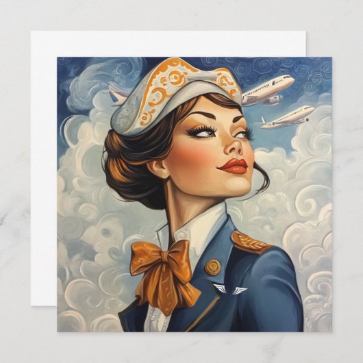 Carte à note plat vintage (Devant / Derrière)