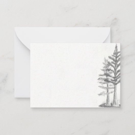 Carte à note plate, Arbres (Devant)