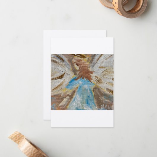 Carte à note plate Art original..angel (Devant/Arrière en situation)