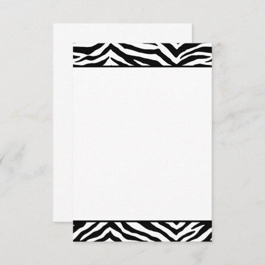 Carte à note plate-forme Zebra Print (Devant / Derrière)
