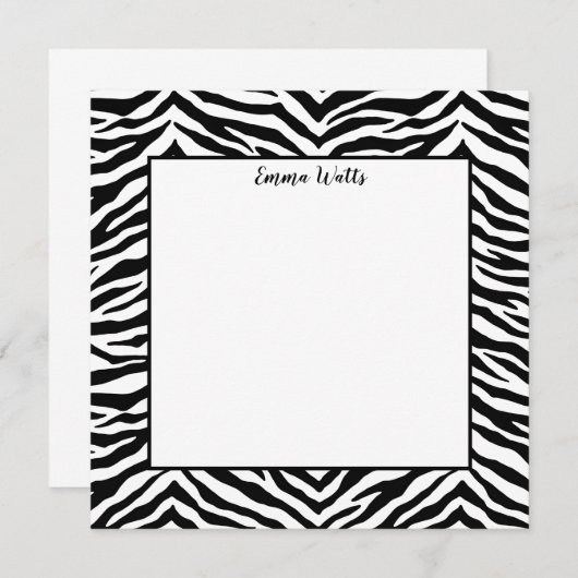 Carte à note plate-forme Zebra Print (Devant / Derrière)