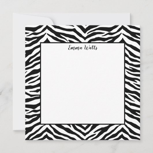 Carte à note plate-forme Zebra Print (Devant)