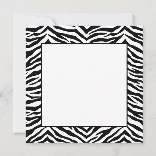Carte à note plate-forme Zebra Print (Devant)