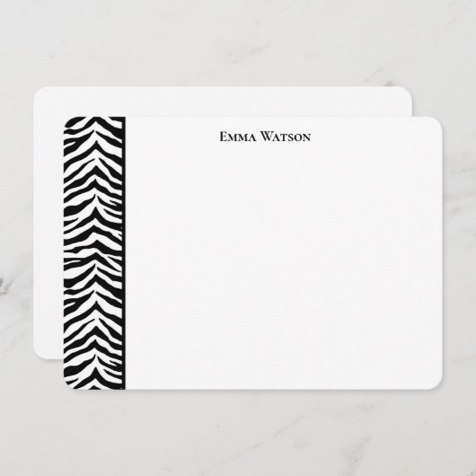 Carte à note plate-forme Zebra Print (Devant / Derrière)