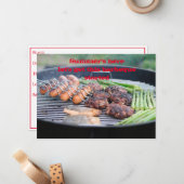 Carte à note plate - Invitation barbecue (Devant/Arrière en situation)