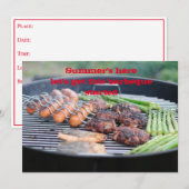 Carte à note plate - Invitation barbecue (Devant / Derrière)