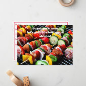 Carte à note plate - Invitation barbecue (Devant/Arrière en situation)