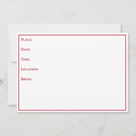 Carte à note plate - Invitation barbecue (Dos)