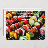 Carte à note plate - Invitation barbecue (Devant / Derrière)