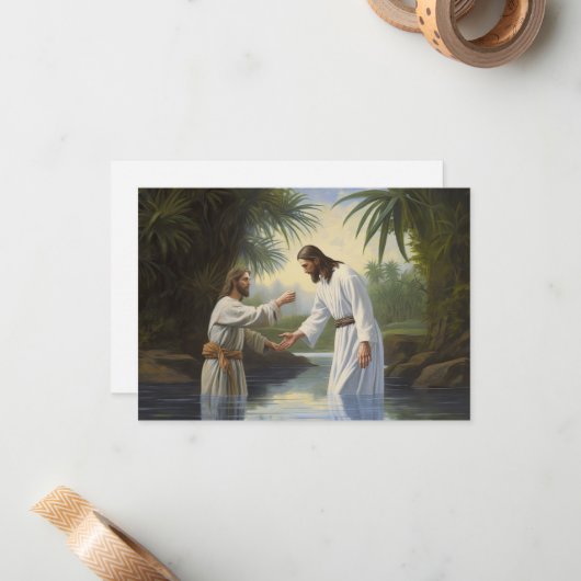 Carte à note plate Jésus (Devant/Arrière en situation)