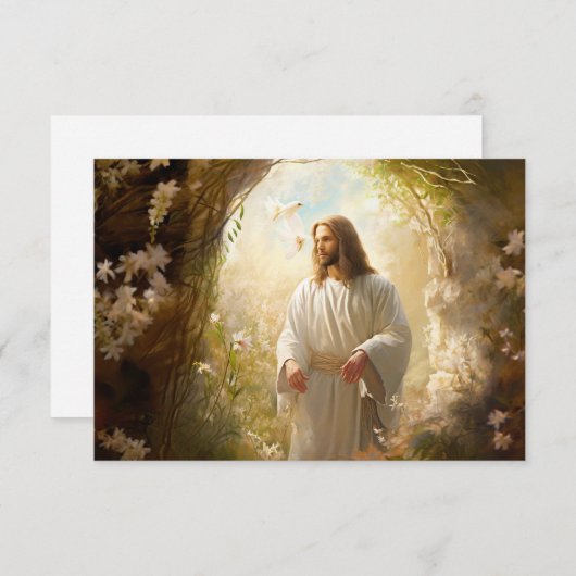 Carte à note plate Jésus (Devant / Derrière)