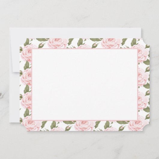 Carte à note plate ou rose Invitation-Vintage (Devant)