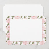 Carte à note plate ou rose Invitation-Vintage (Devant / Derrière)