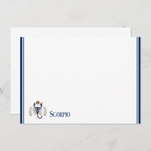 Carte à note plate - Scorpio (Devant / Derrière)
