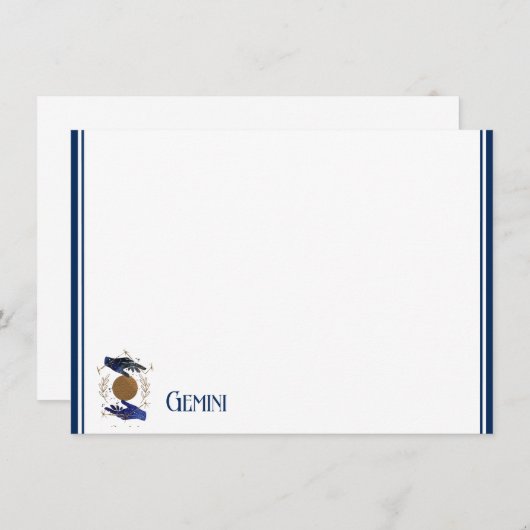 Carte à note plate Zodiac Gemini (Devant / Derrière)
