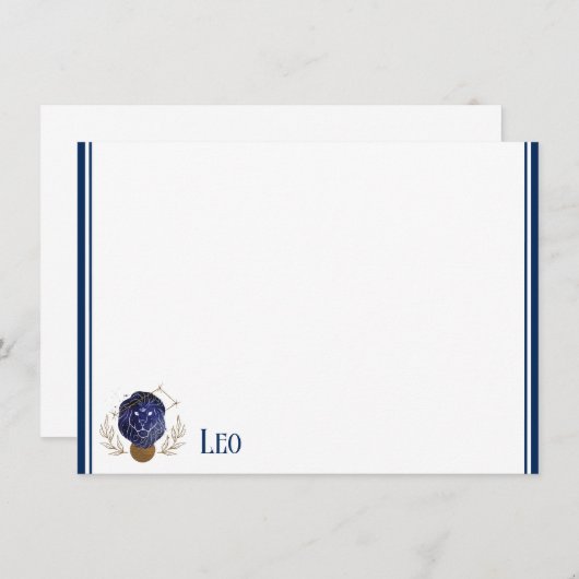 Carte à note plate - Zodiac Leo (Devant / Derrière)
