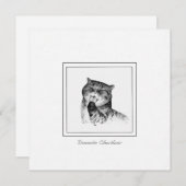 Carte à notes croisées adorable Chat à air court i (Devant / Derrière)