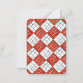 CARTE À NOTES PLATE À MOSAÏQUE À COCHE ROUGE 3,5x2 (Devant)