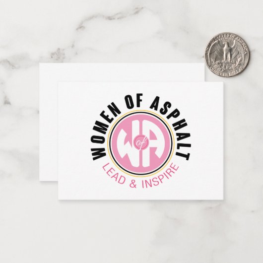 Carte à notes pour femmes d'asphalte (Devant/Arrière en situation)