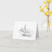 Carte à notes "Une Dame et son hippo" (Fleur jaune)